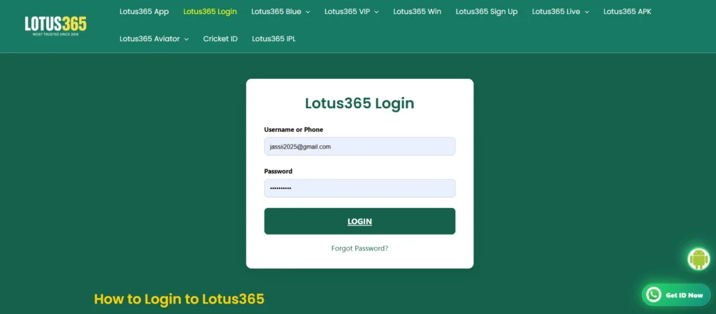 Lotus365 Customer support 